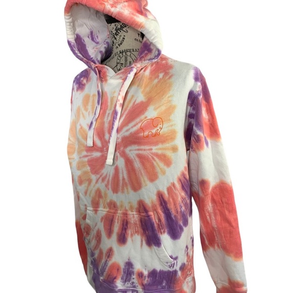 Ivory Ella Hoodie organic cotton tie-dye drawstring Pockets women’s size XS - Picture 5 of 12